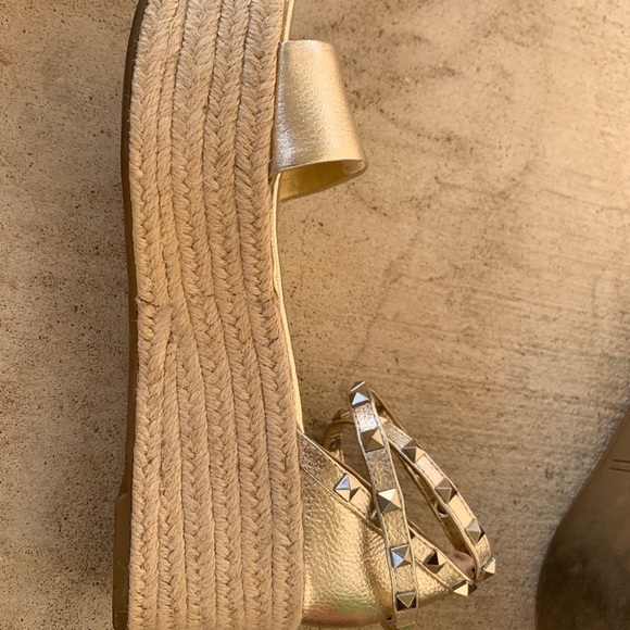 Mark Fisher Soft Gold Studded Ankle Wrap Platform - Picture 7 of 8